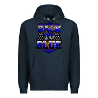 Navy Back the blue Premium Hoodie - Neo Western