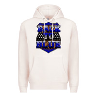 Pale Pink Back the blue Premium Hoodie - Neo Western