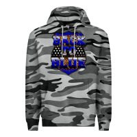 Slate Camo Back the blue Premium Hoodie - Neo Western