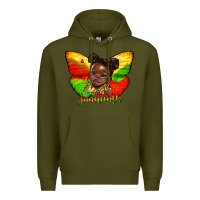 Army Green juneteenth butterfly black girl Premium Hoodie - HRA Design Shop