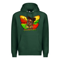 Sports Green juneteenth butterfly black girl Premium Hoodie - HRA Design Shop