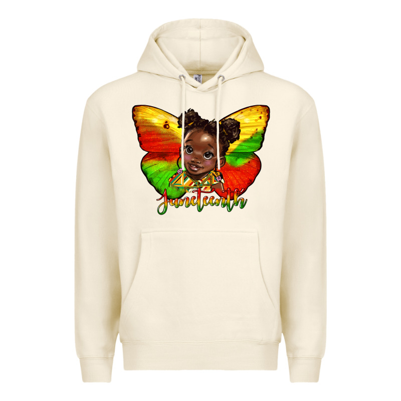Juneteenth Butterfly Black Girl Premium Hoodie by HRA Design Shop | Teevron