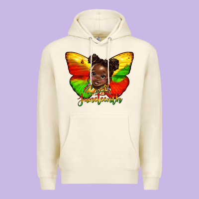 Juneteenth Butterfly Black Girl Premium Hoodie Designed By Hra Design Shop