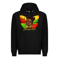 Black juneteenth butterfly black girl Premium Hoodie - HRA Design Shop