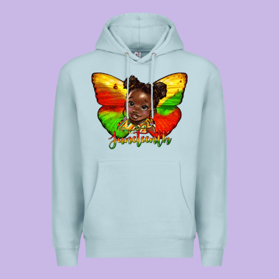 Juneteenth Butterfly Black Girl Premium Hoodie Designed By Hra Design Shop