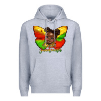 Heather Grey juneteenth butterfly black girl Premium Hoodie - HRA Design Shop