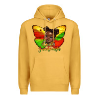 Mustard juneteenth butterfly black girl Premium Hoodie - HRA Design Shop