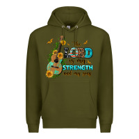 Army Green the lord is my strength and my song guitar with su Premium Hoodie - AdoDesignShop