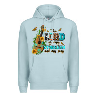 Blue Mist the lord is my strength and my song guitar with su Premium Hoodie - AdoDesignShop