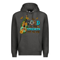 Charcoal Heather the lord is my strength and my song guitar with su Premium Hoodie - AdoDesignShop