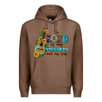 Chestnut the lord is my strength and my song guitar with su Premium Hoodie - AdoDesignShop