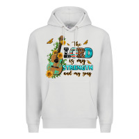 Dove Grey the lord is my strength and my song guitar with su Premium Hoodie - AdoDesignShop