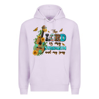 Lilac the lord is my strength and my song guitar with su Premium Hoodie - AdoDesignShop