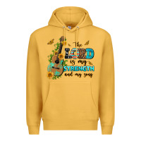 Mustard the lord is my strength and my song guitar with su Premium Hoodie - AdoDesignShop