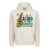 Oatmeal Heather the lord is my strength and my song guitar with su Premium Hoodie - AdoDesignShop