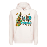 Pale Pink the lord is my strength and my song guitar with su Premium Hoodie - AdoDesignShop