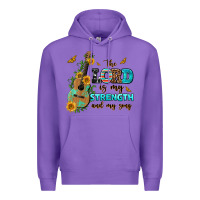 Purple the lord is my strength and my song guitar with su Premium Hoodie - AdoDesignShop