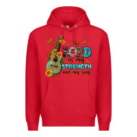 Red the lord is my strength and my song guitar with su Premium Hoodie - AdoDesignShop