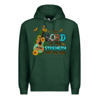 Sports Green the lord is my strength and my song guitar with su Premium Hoodie - AdoDesignShop