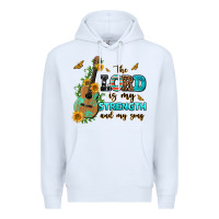 White the lord is my strength and my song guitar with su Premium Hoodie - AdoDesignShop
