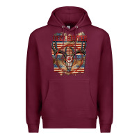 Burgundy Deer hunter 4th of july Premium Hoodie - CowGirlArtShop