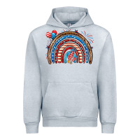 Heather Grey American rainbow Urban Hoodie - Neo Western