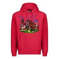 Cardinal Barn farm animals 4th of July Premium Hoodie - Neo Western