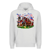 Dove Grey Barn farm animals 4th of July Premium Hoodie - Neo Western