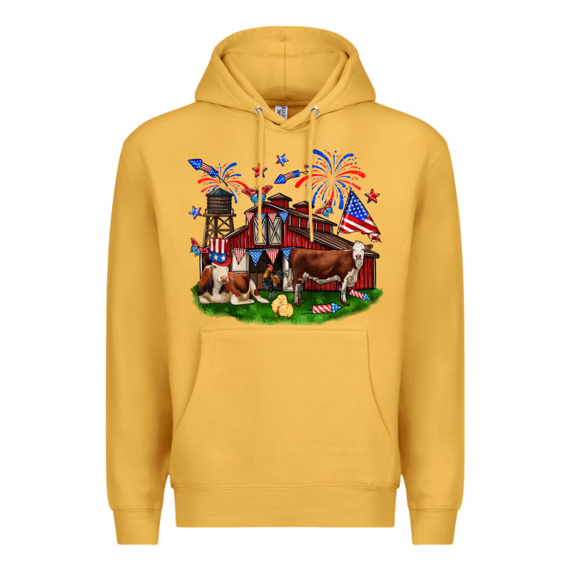 Barn Farm Animals 4th Of July Premium Hoodie by Neo Western | Teevron