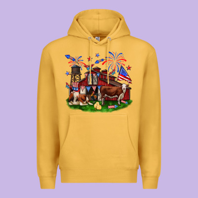 Barn Farm Animals 4th Of July Premium Hoodie Designed By Neo Western