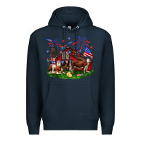 Navy Barn farm animals 4th of July Premium Hoodie - Neo Western