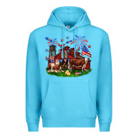 Ocean Blue Barn farm animals 4th of July Premium Hoodie - Neo Western