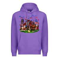 Purple Barn farm animals 4th of July Premium Hoodie - Neo Western