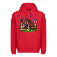 Red Barn farm animals 4th of July Premium Hoodie - Neo Western