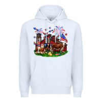 White Barn farm animals 4th of July Premium Hoodie - Neo Western