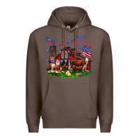 Coffee Barn farm animals 4th of July Premium Hoodie - Neo Western