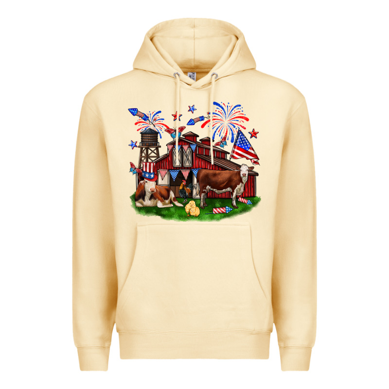 Barn Farm Animals 4th Of July Premium Hoodie by Neo Western | Teevron