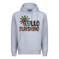 Heather Grey hello sunshine Premium Hoodie - SublimationCraftShop