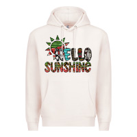 Pale Pink hello sunshine Premium Hoodie - SublimationCraftShop