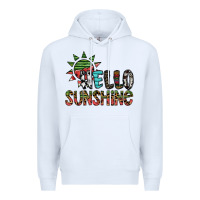 White hello sunshine Premium Hoodie - SublimationCraftShop