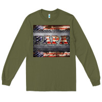Army Green papa metal and american flag tumbler Long Sleeve Tee - BarkalooDesign