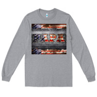 Heather Grey papa metal and american flag tumbler Long Sleeve Tee - BarkalooDesign