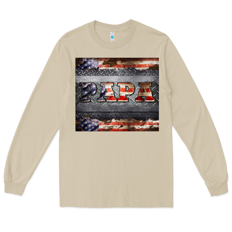 Papa Metal And American Flag Tumbler Long Sleeve Tee by BarkalooDesign | Teevron