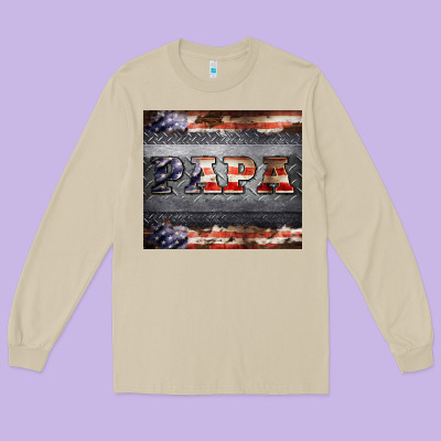 Papa Metal And American Flag Tumbler Long Sleeve Tee Designed By Barkaloodesign
