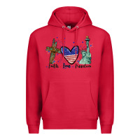 Cardinal Faith love Freedom 4th of july Premium Hoodie - CowGirlArtShop