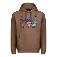Chestnut Faith love Freedom 4th of july Premium Hoodie - CowGirlArtShop