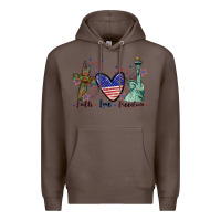 Coffee Faith love Freedom 4th of july Premium Hoodie - CowGirlArtShop