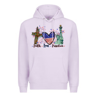 Lilac Faith love Freedom 4th of july Premium Hoodie - CowGirlArtShop