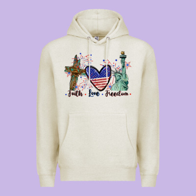 Faith Love Freedom 4th Of July Premium Hoodie Designed By Cowgirlartshop
