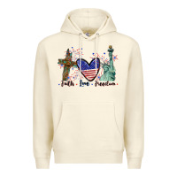 Sandshell Faith love Freedom 4th of july Premium Hoodie - CowGirlArtShop